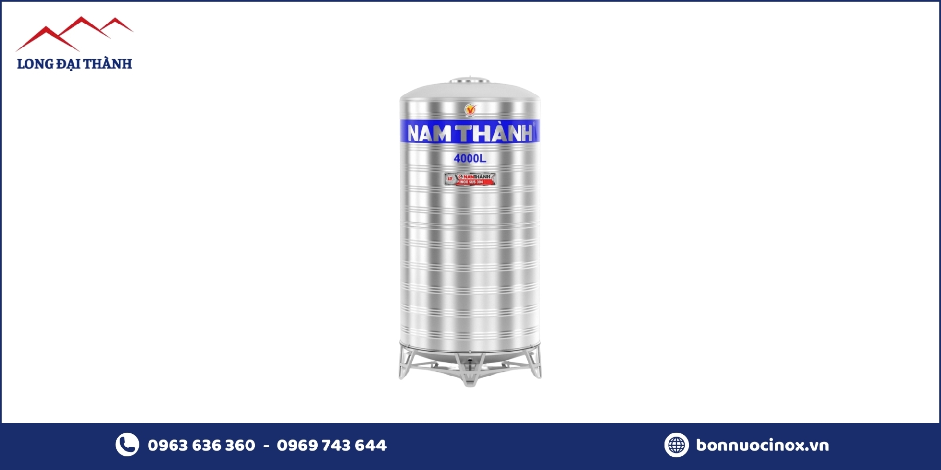 Bồn nước Inox PCCC đứng mới 4000L