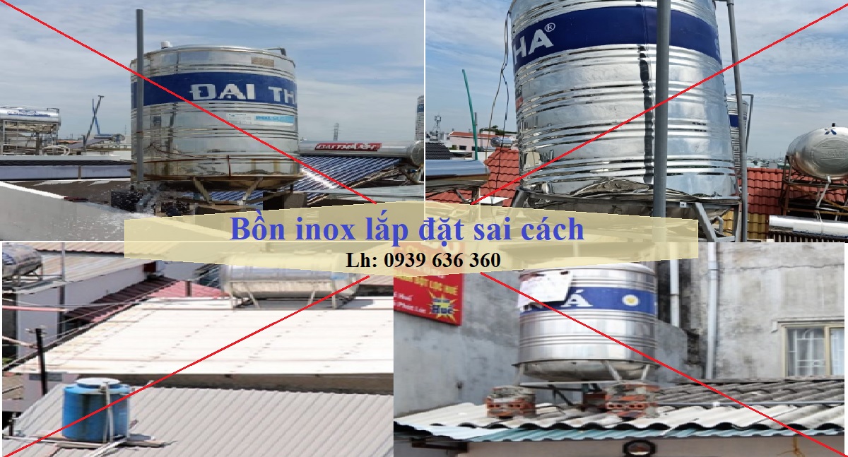 Lắp đặt bồn inox sai cách