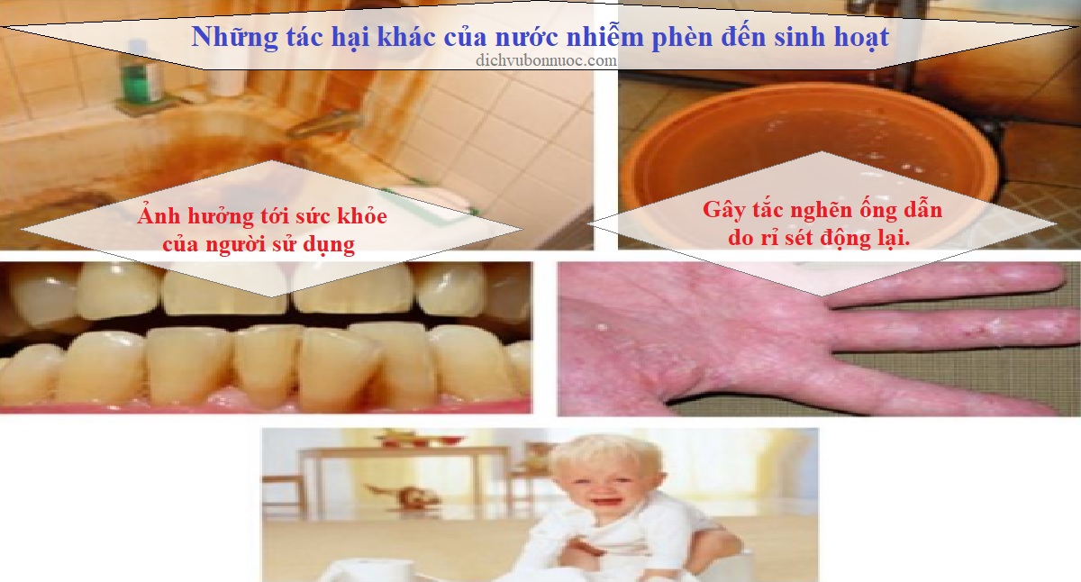 Những tác hại của nước nhiễm phen đến sinh hoạt