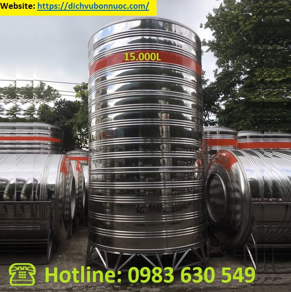 Bồn 15000l inox đứng