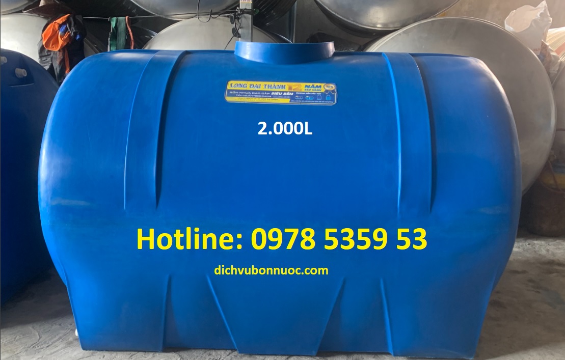 BỒN NHỰA 2.000L NGANG LONG ĐẠI THÀNH GIÁ RẺ