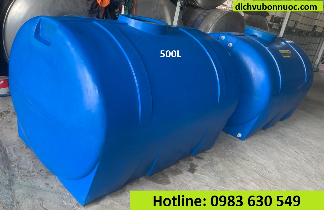 BỒN NƯỚC NHỰA LONG ĐẠI THÀNH 500L NGANG