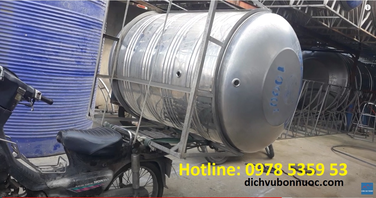 BỒN NƯỚC INOX 1.000L NẰM THANH L&Yacute; GI&Aacute; RẺ