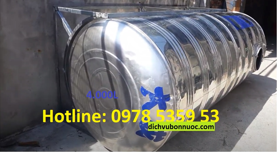 BỒN NƯỚC INOX 4000 L&Iacute;T CŨ GI&Aacute; RẺ - 4 KHỐI NƯỚC