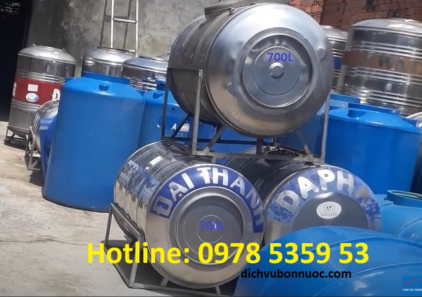 BỒN NƯỚC INOX 700L NẰM THANH LÝ GIÁ RẺ