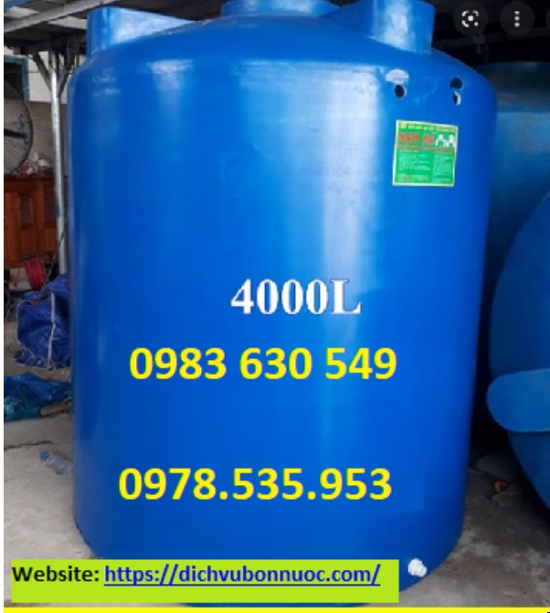 BỒN NƯỚC NHỰA 4000L ĐỨNG LONG ĐẠI THÀNH