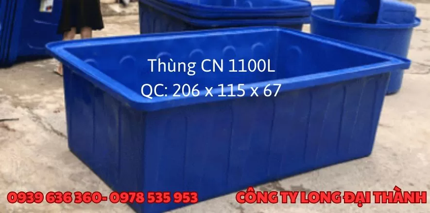 Thùng chữ nhật 1100l