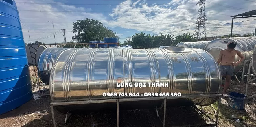 Bồn nước Inox PCCC nằm cũ 6000L