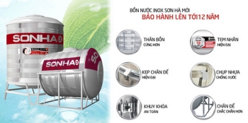 Bồn nước inox Sơn Hà Alpha ngang 9000l