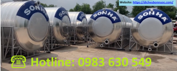 BỒN NƯỚC CÔNG NGHIỆP INOX 10.000L NGANG SƠN HÀ