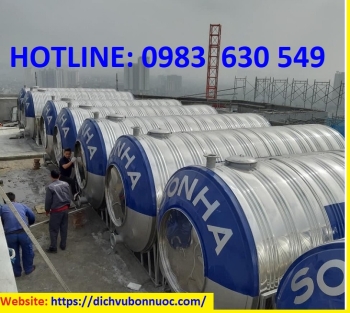 BỒN INOX CÔNG NGHIỆP SƠN HÀ 25.000L NGANG