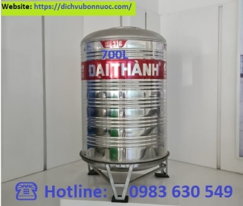 BỒN NƯỚC INOX 700L ĐỨNG SUS 316