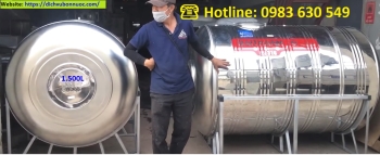 BỒN 1500l INOX ĐẠI THÀNH SUS 316 NGANG