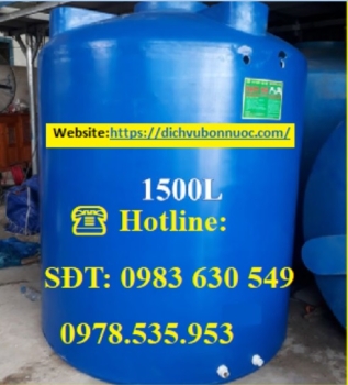 BỒN NƯỚC NHỰA 1500L ĐỨNG LONG ĐẠI THÀNH