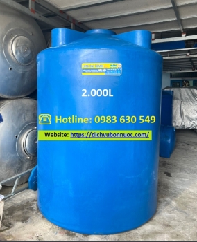 BỒN NƯỚC NHỰA 2000L ĐỨNG LONG ĐẠI THÀNH
