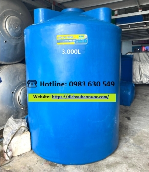 Bồn Nhựa 3000L đứng Long Đại Thành