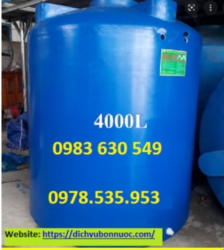 Bồn Nước Nhựa Đứng 4000L Đứng Long Đại Thành
