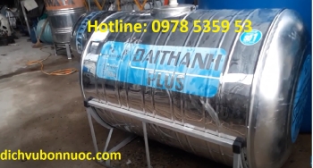BỒN NƯỚC INOX CŨ 1.500 L NẰM