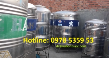BỒN NƯỚC INOX 500L ĐỨNG THANH LÝ GIÁ RẺ
