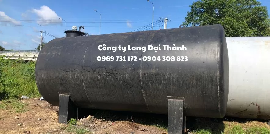 Bồn chứa dầu đóng mới 16m3, kiểu nằm, không chân, dày 5mm